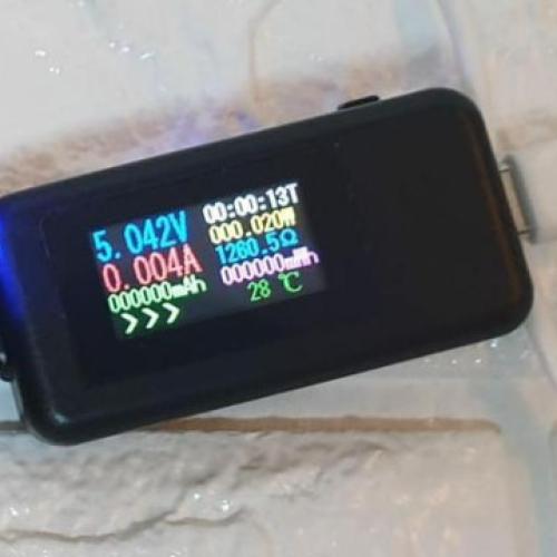 Laboratorio Medidor Amperaje Contector TipoC 120W Carga Bater�a (Power Bank)